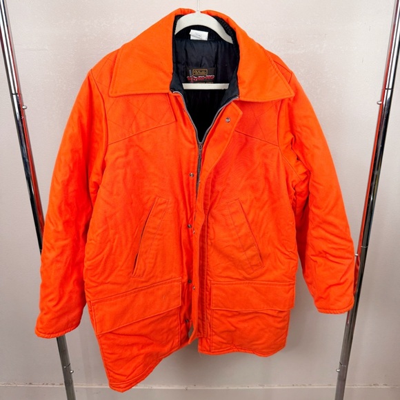 Vintage Walls Blizzard Orange Neon Hunting Medium Insulated Snow Coat Jacket Med - Picture 1 of 6